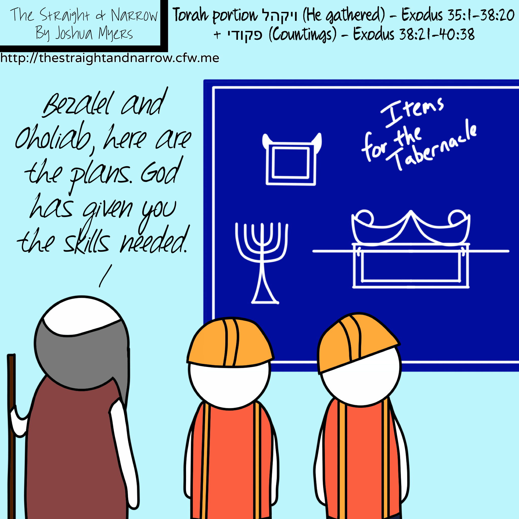 Torah Portion: ויקהל (He gathered) – Exodus 35:1-38:20 + פקודי (Countings) – Exodus 38:21-40:38